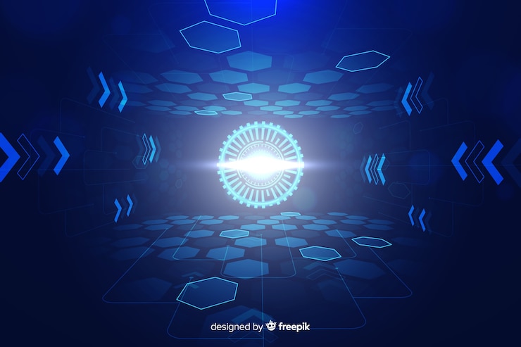 Vector gratuito fondo futurista túnel de luz tecnológico