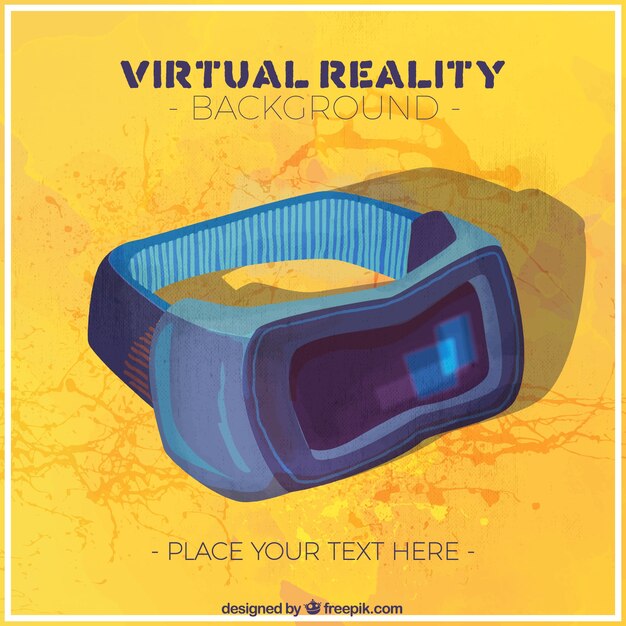 Fondo de gafas de realidad virtual de acuarela 
