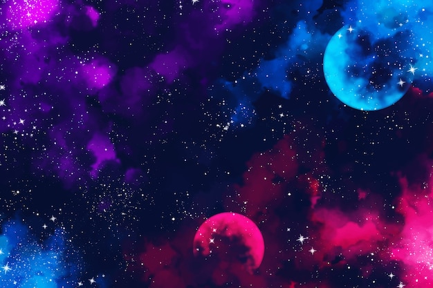 Fondo de galaxia abstracto pintado a mano