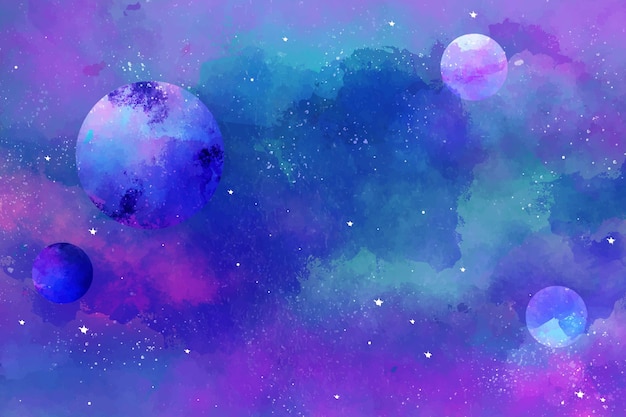 Fondo de galaxia acuarela pintada a mano