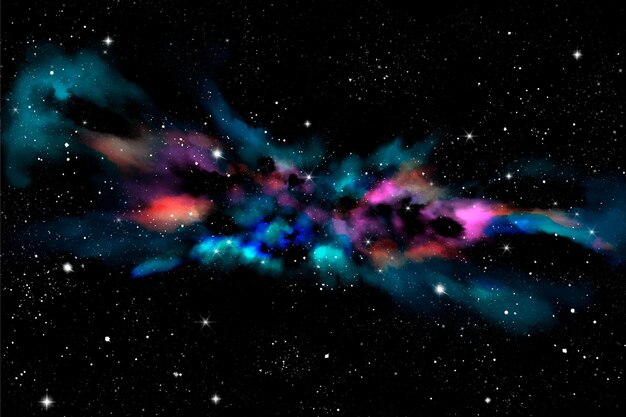 Fondo de galaxia acuarela pintada a mano