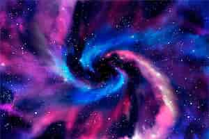 Vector gratuito fondo de galaxia acuarela pintada a mano