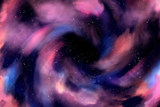 Fondo de galaxia colorido pintado a mano