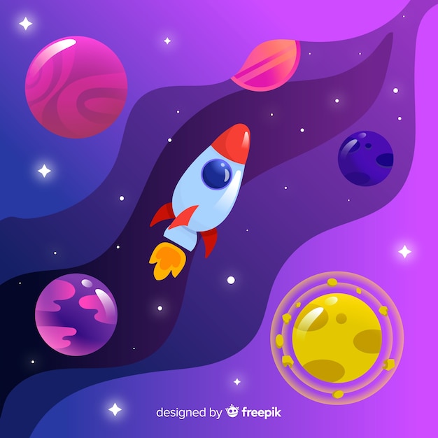 Fondo galaxia degradada con cohete