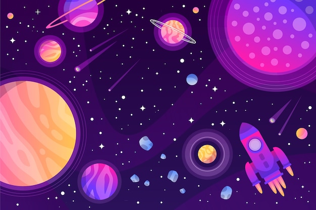 Vector gratuito fondo de galaxia degradado