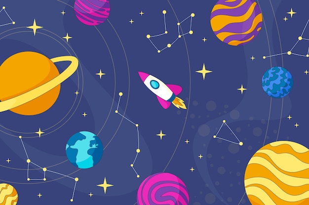 Fondo de la galaxia dibujado a mano