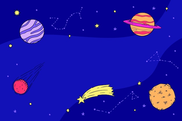 Fondo de galaxia dibujado a mano