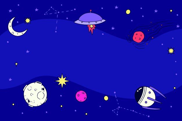Fondo de galaxia dibujado a mano