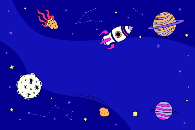 Fondo de galaxia dibujado a mano