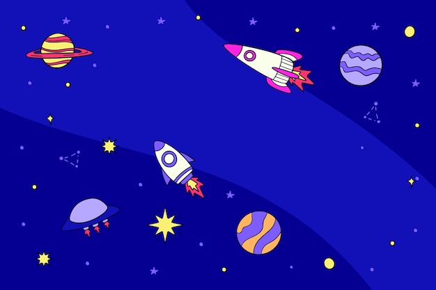 Fondo de galaxia dibujado a mano