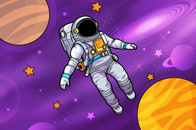 Fondo de galaxia dibujado a mano