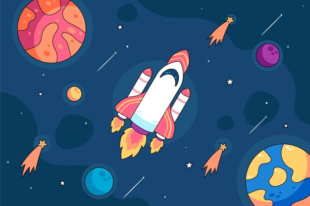 Fondo de galaxia dibujado a mano