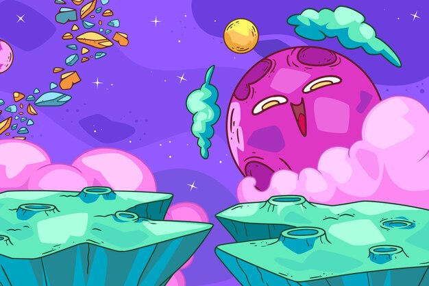 Fondo de galaxia dibujado a mano