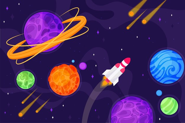 Fondo de galaxia de dibujos animados