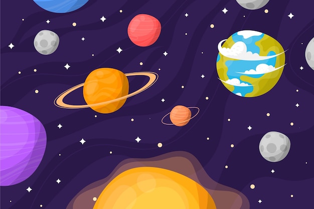 Fondo de galaxia de dibujos animados