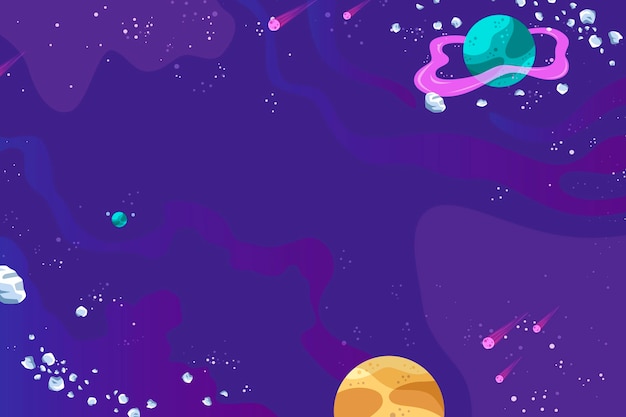 Vector gratuito fondo de galaxia de dibujos animados