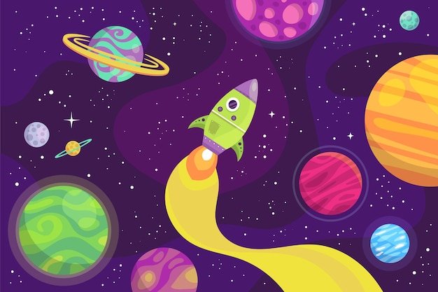 Vector gratuito fondo de galaxia de dibujos animados