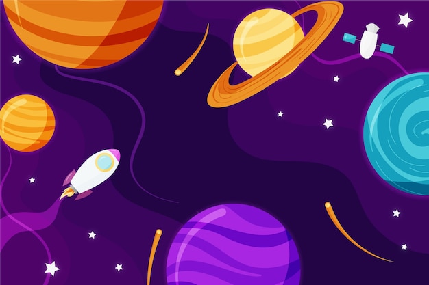 Fondo de galaxia de dibujos animados
