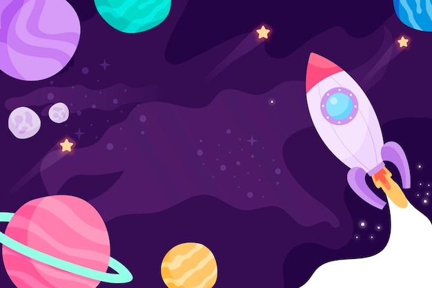 Fondo de galaxia de dibujos animados