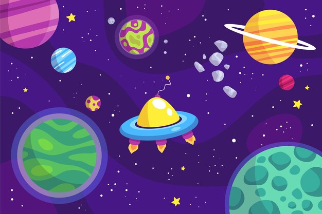 Fondo de galaxia de dibujos animados