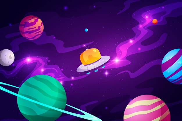 Fondo de galaxia de dibujos animados