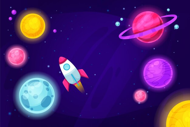 Fondo de galaxia de dibujos animados