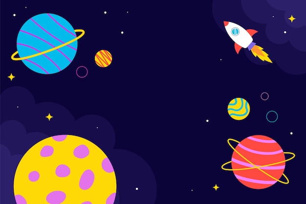 Vector gratuito fondo de galaxia de diseño plano