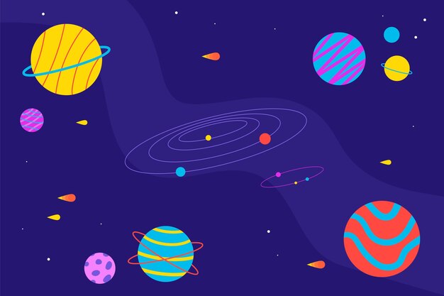 Fondo de galaxia de diseño plano