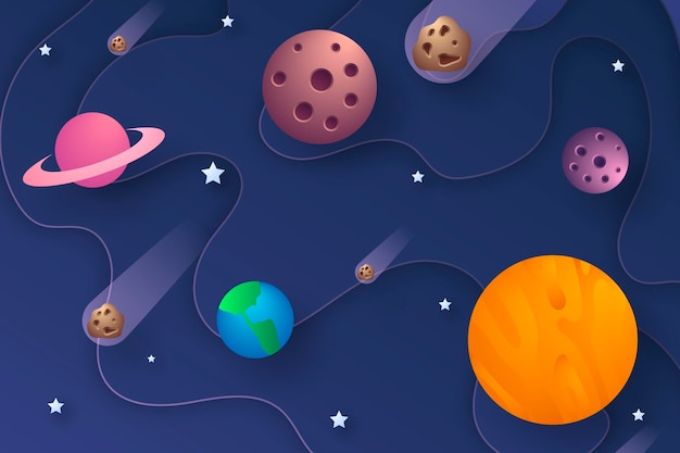 Fondo de galaxia de estilo de papel