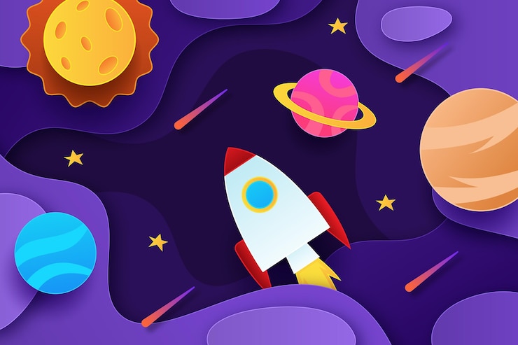 Vector gratuito fondo de la galaxia de estilo papel