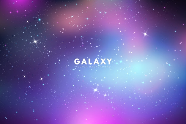 Fondo de galaxia iridiscente con estrellas