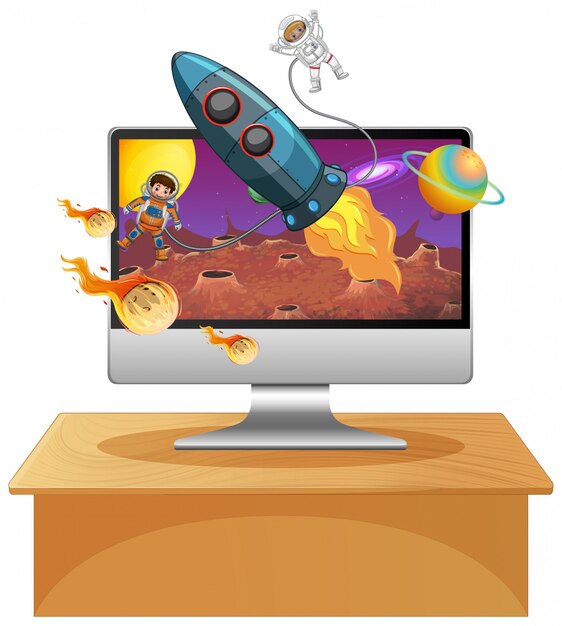 Fondo de galaxia en la pantalla de la computadora