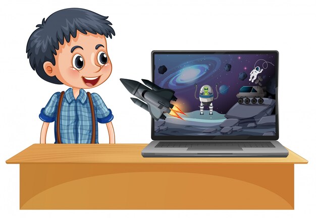 Fondo de galaxia en la pantalla de la computadora