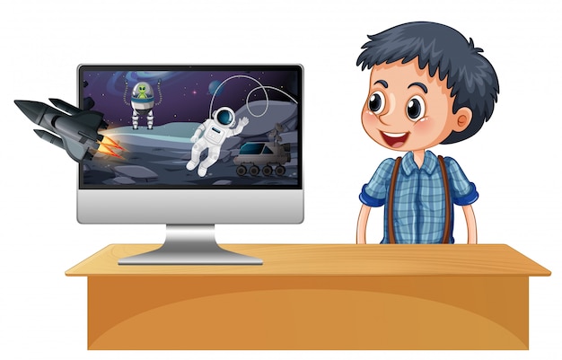 Fondo de galaxia en la pantalla de la computadora