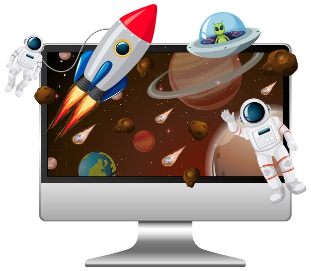 Fondo de galaxia en la pantalla de la computadora