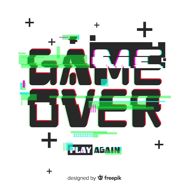 Vector gratuito fondo game over con distorisión