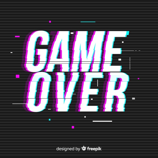 Vector gratuito fondo game over con distorisión