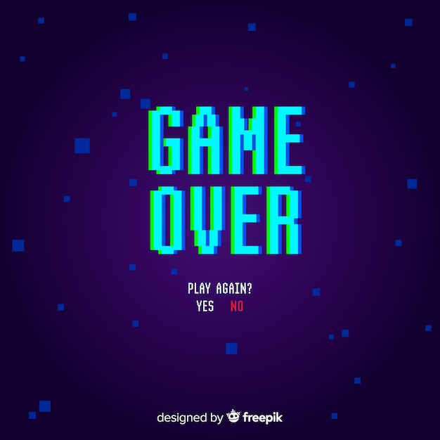 Vector gratuito fondo game over con distorisión