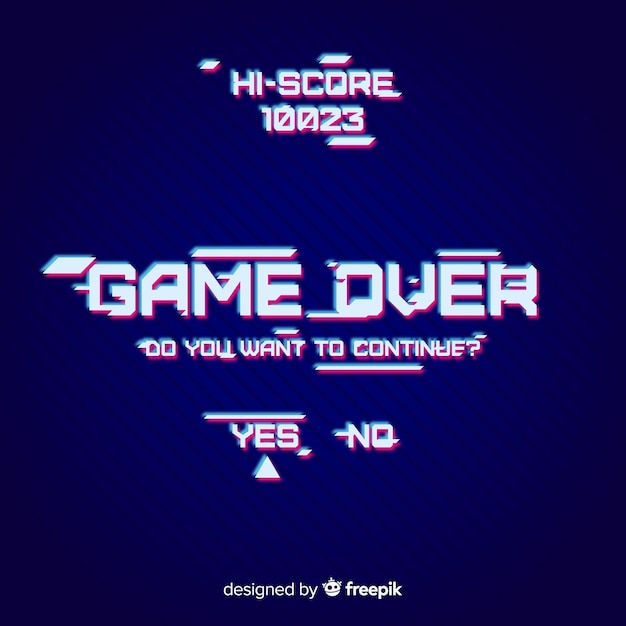 Vector gratuito fondo game over con distorisión