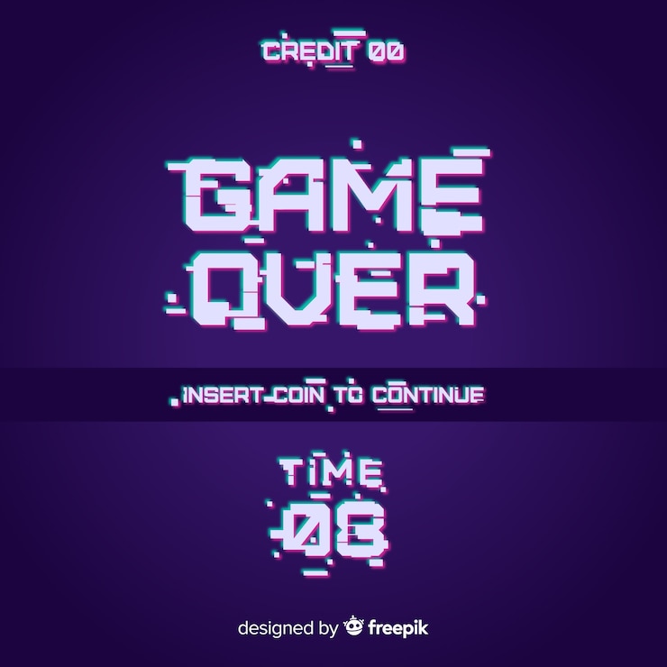 Vector gratuito fondo game over con distorisión