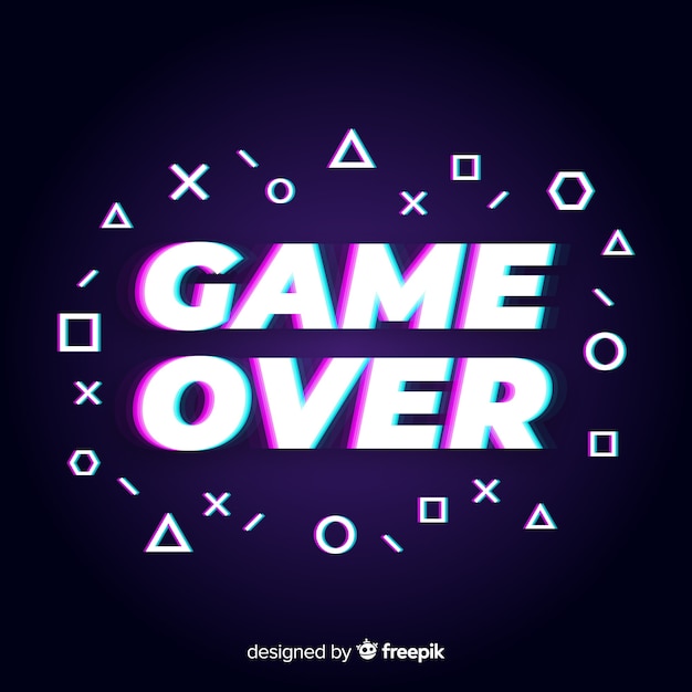 Vector gratuito fondo game over con distorisión