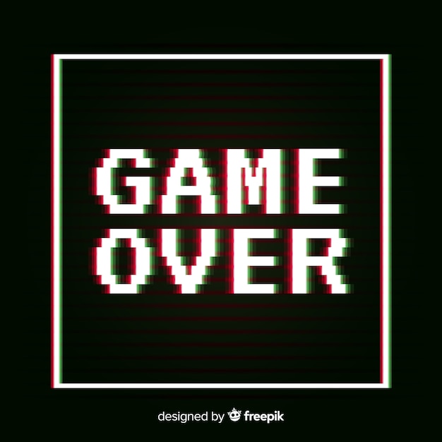 Vector gratuito fondo game over con distorisión