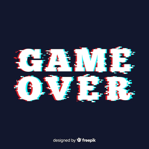 Vector gratuito fondo game over con distorisión