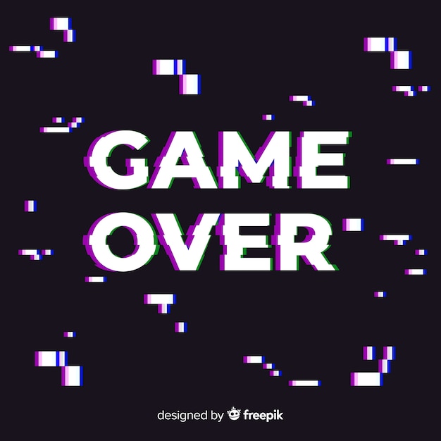 Vector gratuito fondo game over con distorisión