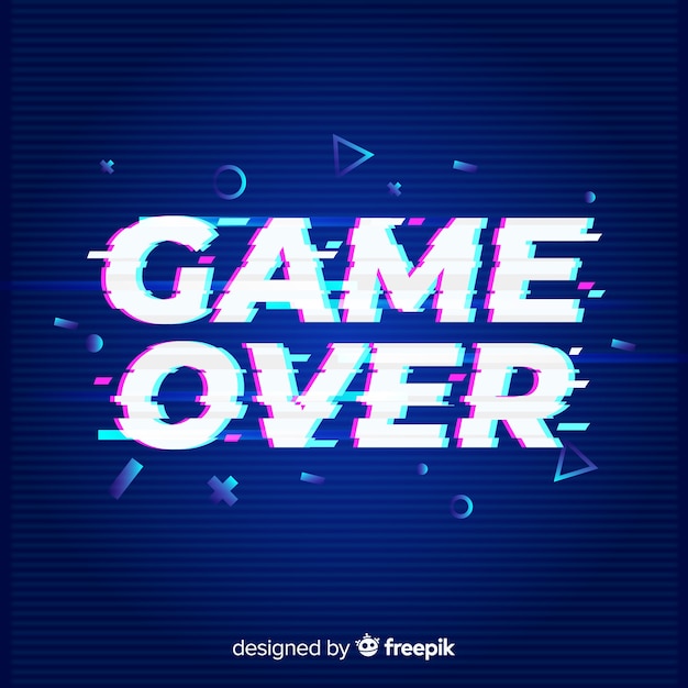 Vector gratuito fondo game over con distorisión