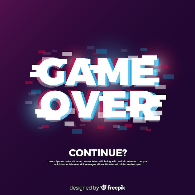 Vector gratuito fondo de game over con fallo técnico