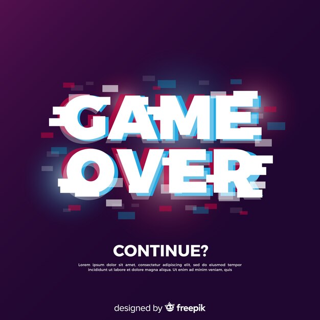 Fondo de game over con fallo técnico