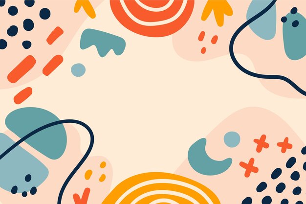 Fondo de garabato abstracto de diseño plano dibujado a mano
