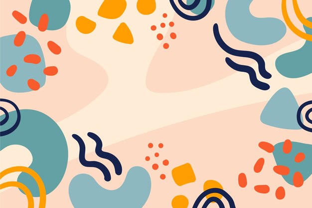 Fondo de garabato abstracto de diseño plano dibujado a mano
