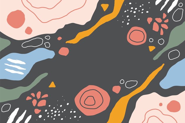 Fondo de garabato abstracto de diseño plano dibujado a mano